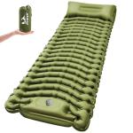 Pretyw Sleeping Pad for Camping - Ultralight Camping Mattress with Pillow, Built-in Foot Pump, Compact Inflatable Portable Mat for Backpacking, Hiking, Car Traveling, Beach, Tent