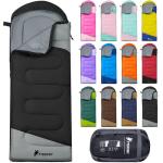 PTEROMY Sleeping Bags for Adults, Lightweight and Machine Washable, Water Resistant Backpacking Camping Sleeping Bag for Warm Cold Weather, Camping Essentials for Hiking Travel (Black, 1.35kg)