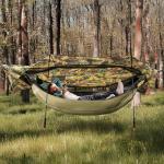Night Cat Camping Hammock Tent: Lightweight Portable 4 in 1 Hammock with Rain Tarp and Mosquito Net for Hiking Jungle Outdoor Camouflage