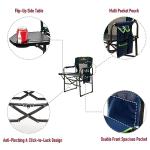 SUNNYFEEL Camping Directors Chair, Heavy Duty,Oversized Portable Folding Chair with Side Table, Pocket for Beach, Fishing,Trip,Picnic,Lawn,Concert Outdoor Foldable Camp Chairs