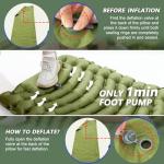 Pretyw Sleeping Pad for Camping - Ultralight Camping Mattress with Pillow, Built-in Foot Pump, Compact Inflatable Portable Mat for Backpacking, Hiking, Car Traveling, Beach, Tent