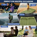 Pretyw Sleeping Pad for Camping - Ultralight Camping Mattress with Pillow, Built-in Foot Pump, Compact Inflatable Portable Mat for Backpacking, Hiking, Car Traveling, Beach, Tent