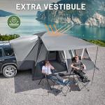 TIMBER RIDGE 5-9 Person SUV Tent with Screen Porch and Awning for Family Camping, Weather Resistant and Portable Van or Car Tent, Includes Rainfly and Storage Bag, 13' W X 10' L X 7.1' H, Grey