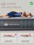 JUITOY Queen Air Mattress with Built in Pump, 18" Upgraded One-Touch Inflatable Airbed for Home, Camping Guests, Portable Blow Up Mattress, 770lbs Capacity