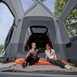 TIMBER RIDGE 5-9 Person SUV Tent with Screen Porch and Awning for Family Camping, Weather Resistant and Portable Van or Car Tent, Includes Rainfly and Storage Bag, 13' W X 10' L X 7.1' H, Grey