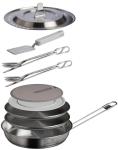 STANLEY Wildfare Pro 15-Piece Stainless Steel Fry Pan Cook Set | 8.75 in Fry Pan with Fold & Lock Handle | Plates and Utensils | Camping Essentials for Your Camp Kitchen | BPA-Free