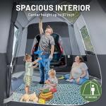 TIMBER RIDGE 5-9 Person SUV Tent with Screen Porch and Awning for Family Camping, Weather Resistant and Portable Van or Car Tent, Includes Rainfly and Storage Bag, 13' W X 10' L X 7.1' H, Grey