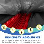 Gold Armour Camping Hammock - Camping Essentials, Double Hammock with Bug Net, Camping Gear Hammock for Outside, Hiking, and Travel (Red & Black)