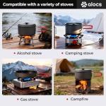 Alocs Camping Cookware, Aluminum Camping Cooking Set Camp Kitchen, Portable Camping Pots and Pans Set, Camping Essentials Mess Kit for Backpacking, Outdoor Cooking and Picnic