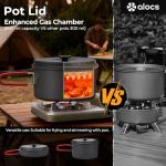 Alocs Camping Cookware, Aluminum Camping Cooking Set Camp Kitchen, Portable Camping Pots and Pans Set, Camping Essentials Mess Kit for Backpacking, Outdoor Cooking and Picnic