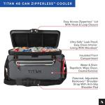 Titan by Arctic Zone Deep Freeze Cooler - 48 Can Zipperless Hardbody Cooler with Deep Freeze Insulation, HardBody Liner, and SmartShelf - Sharkskin Gray