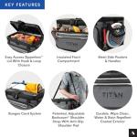 Titan by Arctic Zone Deep Freeze Cooler - 48 Can Zipperless Hardbody Cooler with Deep Freeze Insulation, HardBody Liner, and SmartShelf - Sharkskin Gray