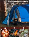 Wood Stove,YRenZ Hot Tent Stove with 7-Section Stainless Steel Chimney, HeatControl Stovepipe and Elbow Pipe, Wood Burning for Outdoor Camping and Ice Fishing