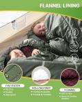 KingCamp Sleeping Bag for Adults, Extra Wide Flannel Sleeping Bag for Camping Backpacking, Warm & Cold Weather, Big and Tall, Lightweight, XL Size, Outdoor Olive