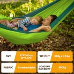 NATUREFUN Ultra-Light Travel Camping Hammock | 300kg Load Capacity,(275 x 140 cm) Breathable,Quick-Drying Parachute Nylon | 2 x Premium Carabiners,2 x Nylon Slings Included | Outdoor Indoor Garden