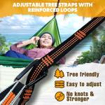 NATUREFUN Ultra-Light Travel Camping Hammock | 300kg Load Capacity,(275 x 140 cm) Breathable,Quick-Drying Parachute Nylon | 2 x Premium Carabiners,2 x Nylon Slings Included | Outdoor Indoor Garden