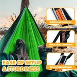 NATUREFUN Ultra-Light Travel Camping Hammock | 300kg Load Capacity,(275 x 140 cm) Breathable,Quick-Drying Parachute Nylon | 2 x Premium Carabiners,2 x Nylon Slings Included | Outdoor Indoor Garden