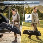 KingCamp Aluminum Folding Lightweight Roll Portable Stable Table for Camping Picnic Barbecue Backyard Party, Indoor & Outdoor, Oversize, Silver Black