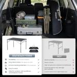 KingCamp Aluminum Folding Lightweight Roll Portable Stable Table for Camping Picnic Barbecue Backyard Party, Indoor & Outdoor, Oversize, Silver Black