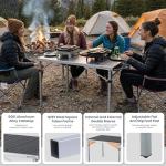 KingCamp Aluminum Folding Lightweight Roll Portable Stable Table for Camping Picnic Barbecue Backyard Party, Indoor & Outdoor, Oversize, Silver Black