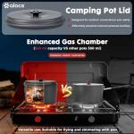 Alocs Camping Cookware Set Camping Gear, Compact Camping Pots and Pans Set, Durable Hard Alumina Camping Cooking Set for Outdoor Backpacking Camping Hiking Picnic, Included Mesh Carry Bag.