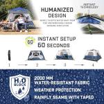 HINSTANT 4/6/8 Person Instant Tent, Waterproof Pop Up Tents for Camping with Rainfly, 60 Seconds Easy Setup, Automatic Cabin Tent for Family Camping with Expandable Carry Bag & Upgraded Ventilation