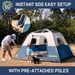 HINSTANT 4/6/8 Person Instant Tent, Waterproof Pop Up Tents for Camping with Rainfly, 60 Seconds Easy Setup, Automatic Cabin Tent for Family Camping with Expandable Carry Bag & Upgraded Ventilation