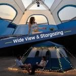 HINSTANT 4/6/8 Person Instant Tent, Waterproof Pop Up Tents for Camping with Rainfly, 60 Seconds Easy Setup, Automatic Cabin Tent for Family Camping with Expandable Carry Bag & Upgraded Ventilation