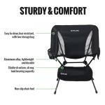 GARLLEN Portable Camping Chair 400LBS Capacity, Folding Backpacking Chair with Both Side Pockets, Folding Travel Chair with Carrying Bag & Anti-Slip Feet for Camping, Hiking, Picnic, Beach