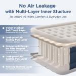 CHERIMOR Queen Air Mattress with Built in Pump, 18" Elevated Height, 48Hr Leak-Tested, Honeycomb Coil Support, 800 lbs Capacity, Fast 3-Min Inflation–Blow Up Mattress for Guest Room & Sleepover