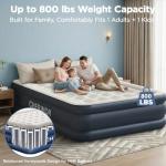 CHERIMOR Queen Air Mattress with Built in Pump, 18" Elevated Height, 48Hr Leak-Tested, Honeycomb Coil Support, 800 lbs Capacity, Fast 3-Min Inflation–Blow Up Mattress for Guest Room & Sleepover