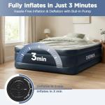 CHERIMOR Queen Air Mattress with Built in Pump, 18" Elevated Height, 48Hr Leak-Tested, Honeycomb Coil Support, 800 lbs Capacity, Fast 3-Min Inflation–Blow Up Mattress for Guest Room & Sleepover