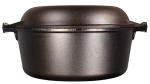 Lodge 5 Quart Cast Iron Double Dutch Oven – Pre-Seasoned – Lid Converts to 10.25" Skillet – PFAS-Free – Made in USA – Dual Handles – Oven, Grill, Campfire & Stovetop Safe – Durable & Non-Toxic