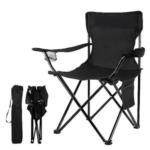Damei century Folding Camping Chairs- Lightweight, Portable Chair for Beach, Lawn, Outdoor Sports, Black