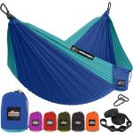 GORILLA GRIP Durable Portable Camping Hammock, Holds 500lbs with Heavy Duty Tree Straps, Comfortable Travel Swing, Camp Hammocks, Easy to Use and Install, Outdoor Essentials, Blue, 10x6.5 FT