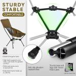 MARCHWAY Lightweight Folding High Back Camping Chair with Head Support, Stable Portable Compact for Outdoor Camp, Travel, Beach, Picnic, Festival, Hiking, Backpacking (Khaki)