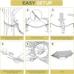 Sunyear Camping Hammock Tent - Portable Hammocks with Mosquito Net (Single/Double, 500lbs Capacity) - Anti-Rollover & Spacious Design with 2 Tree Straps for Hiking, Backpacking, Indoor/Outdoor Use