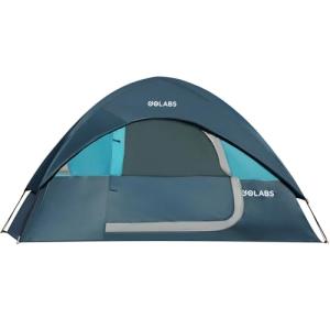 Golabs CT1 2 Person Camping Tent, Easy Set Up in 3 Mins, PU1500mm Waterproof w/Mesh Top & Door with Ventilation, Lightweight 4.4lbs Portable Family Tent with Carry Bag &Interior Storage Pockets &Hook