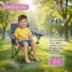 Emily Rose Kids Playful Dinosaurs Folding Beach Camp Chair Ages 2-7 - Toddler Travel Chair with Safety Lock Cup Holder & Carry Case - Boys Girls Outdoor Indoor Lightweight 125lb Capacity