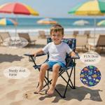 Emily Rose Kids Playful Dinosaurs Folding Beach Camp Chair Ages 2-7 - Toddler Travel Chair with Safety Lock Cup Holder & Carry Case - Boys Girls Outdoor Indoor Lightweight 125lb Capacity