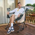 Timber Ridge Hammock Camping Chair with Adjustable Backrest, Heavy Duty Folding Hammock Chair Supports 300lbs, Portable Hammock Chair for Camping, Travelling and Patio, Grey