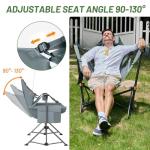 Timber Ridge Hammock Camping Chair with Adjustable Backrest, Heavy Duty Folding Hammock Chair Supports 300lbs, Portable Hammock Chair for Camping, Travelling and Patio, Grey