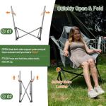 Timber Ridge Hammock Camping Chair with Adjustable Backrest, Heavy Duty Folding Hammock Chair Supports 300lbs, Portable Hammock Chair for Camping, Travelling and Patio, Grey
