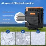 Odoland 48 Can Rolling Cooler Bag with Wheels & Handle, Collapsible Insulated Ice Chest for Beach, Camping & Tailgating - Portable Travel Soft Cooler on Wheels, Collapses for Easy Storage