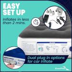 EnerPlex Camping Air Mattress with Built in Pump - Queen Blow Up Mattress for Travel & Guests - Portable Bed for Adults and Kids - Grey