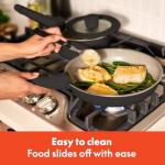 bella 8 Piece Removable Handle Cookware Set, Fits-anywhere™ Kitchenware w EverGood™ Ceramic Nonstick Coating​, Dishwasher & Oven Safe, All Stovetops Compatible, Glass Lids with Silicone Rims, Black