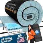 Matrix Cell Memory Foam Roll-Up Camping Mattress for Kids, Folding Sleeping Pad, Cot Mattress, Portable Rollaway Bed