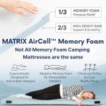 Matrix Cell Memory Foam Roll-Up Camping Mattress for Kids, Folding Sleeping Pad, Cot Mattress, Portable Rollaway Bed