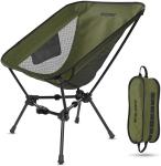 MARCHWAY Lightweight Folding Camping Chair, Stable Portable Compact for Outdoor Camp, Travel, Beach, Picnic, Festival, Hiking, Backpacking, Supports 330Lbs (Green)