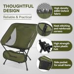 MARCHWAY Lightweight Folding Camping Chair, Stable Portable Compact for Outdoor Camp, Travel, Beach, Picnic, Festival, Hiking, Backpacking, Supports 330Lbs (Green)
